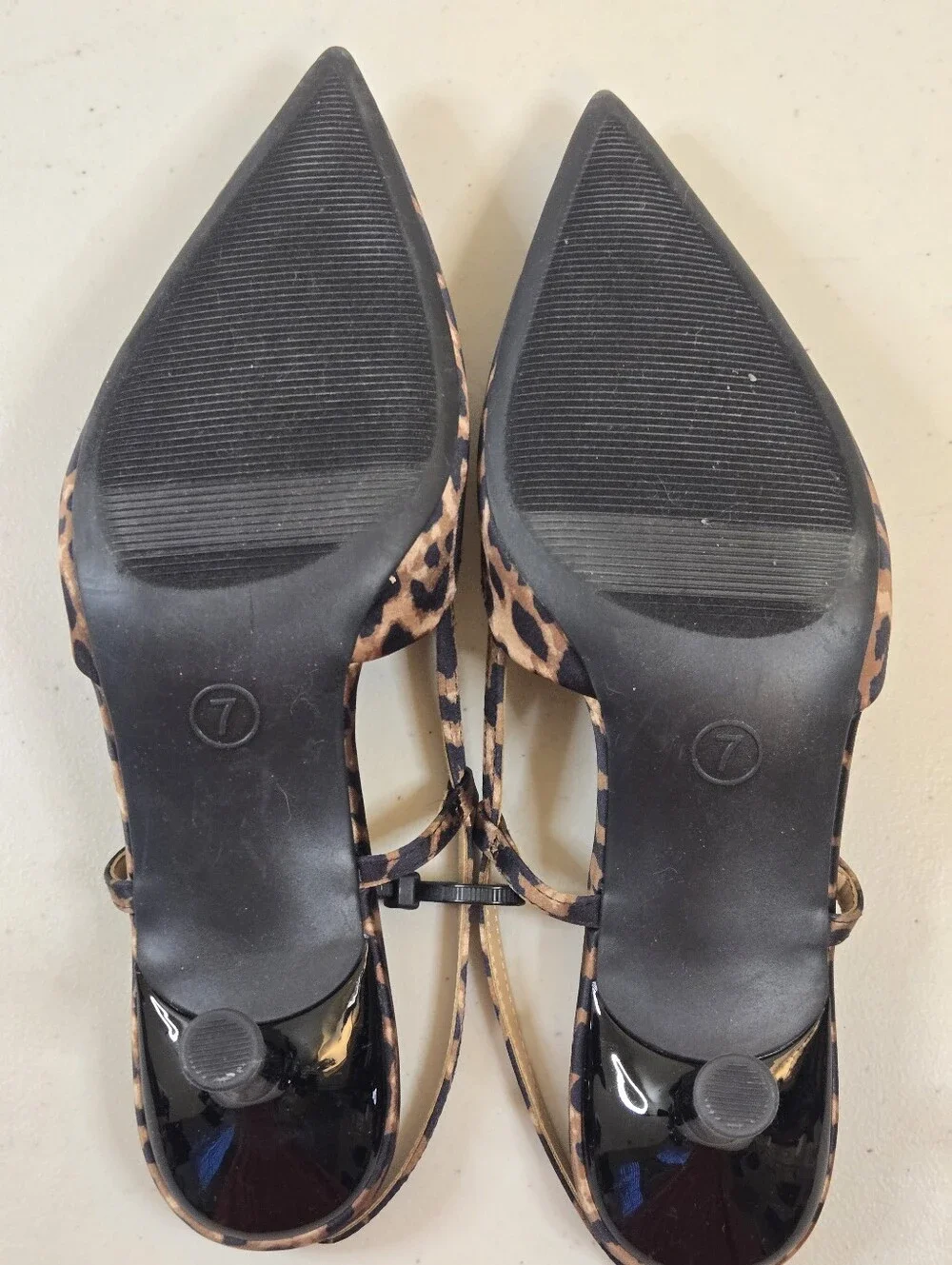 NWoT a new day Leopard Print Slingback Pointed Kitten Heels - Brown/Black Size 7 - Picture 8 of 10